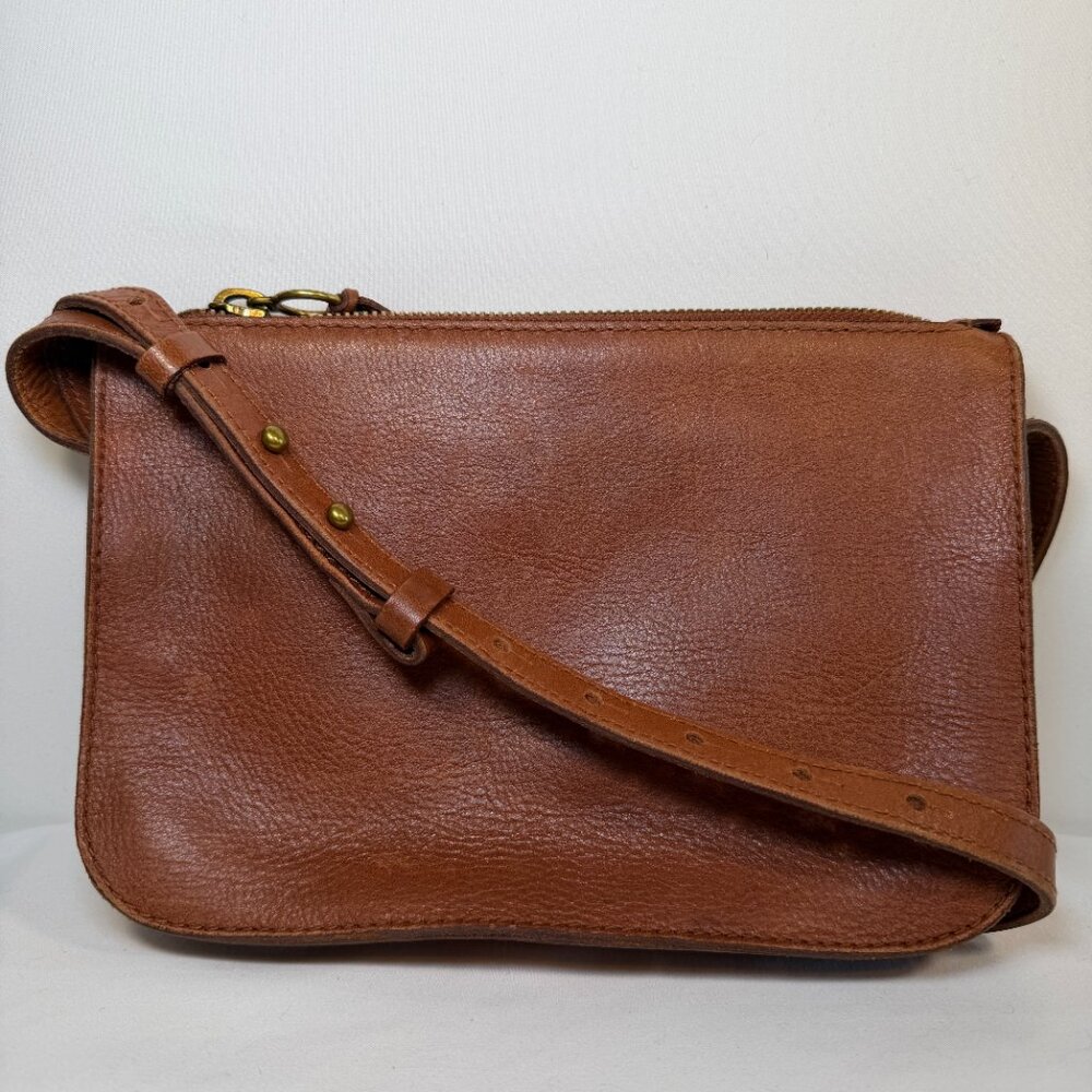 MADEWELL The Simple Crossbody Bag English Saddle Tan Leather - Picture 5 of 14